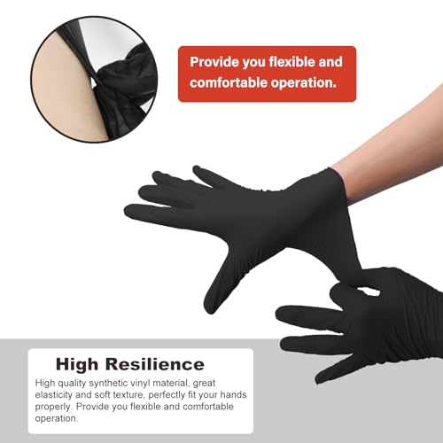 Disposable Gloves Small, Nitrile and Vinyl Blend Latex Free Gloves, 4 Mil,1000 Pc. Food Grade Glove for Cleaning, Food Prep, Hair Dye, Tattoo, Black - color: Black, size: Small-1000pc