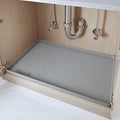 Heavy Duty Silicone Under Sink Mats for Kitchen Waterproof 19" x 19", Extra Thick Under Sink Rubber Mat Drip Tray, Raised Edge Under Sink Liner,Prevent Drips, Leaks, Spills,Grey - color: Gray, size: 19'' x 19'' x 1''
