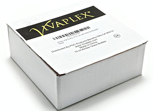 Vivaplex, Amber, 15ml, Glass Bottles with Glass Eye Droppers - 24 pk