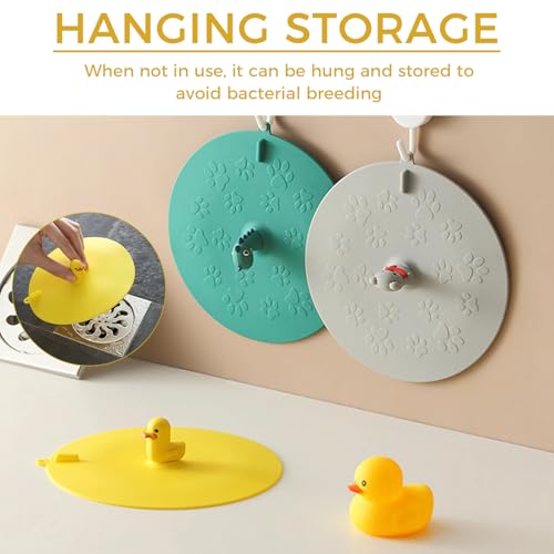 2Pcs Cartoon Washbasin Plug, Yellow Duck Flat Tub Stoppers | Bathtub, Decorative Ceramic - color: Mixcolor2