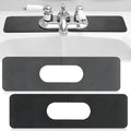 Tioncy 2 Pcs Faucet Mat Sink Splash Guard Oval-hole Oval Splash Pad for Kitchen Sink Oval Base Diatomite Faucet Mat for Bathroom Absorbent Mat Splatter Screens(Dark Gray, Black) - color: Dark Gray, Black