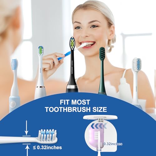 UV Toothbrush Sanitizer Holder, Toothbrush Sanitizer and Holder Cover Caps with Fan Drying, Rechargeable Portable Toothbrush Cleaner Case Fits Most Electric and Manual Toothbrushes (White) - color: White