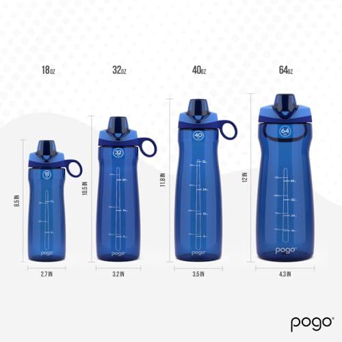 Pogo BPA-Free Tritan Plastic Water Bottle with Chug Lid, 32 Oz, Blue - color: Blue, size: 32 Ounces