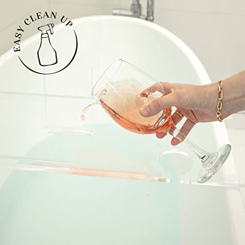 36" Classic-Clear Bathtub Tray Caddy Tub Shelf, Spa Board Luxury Bathroom Bath tub Table, Waterproof Acrylic Tub Caddy Fits Across Bathtub, Book Rack, iPad, Easy To Clean (36") - size: 36"