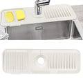 Sink Splash Guard Silicone Sink Faucet Mat Sink Accessories | for Kitchen, Bathroom, Sink Sponge Holder (White) - color: White