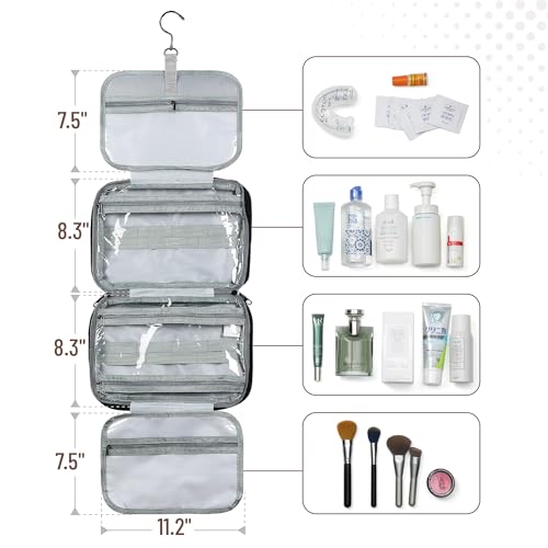 Ms. Pen- Travel Toiletry Bag Organizers, Black | Makeup Travel Bag for Toiletries with Hanging Hook, Water-Resistant