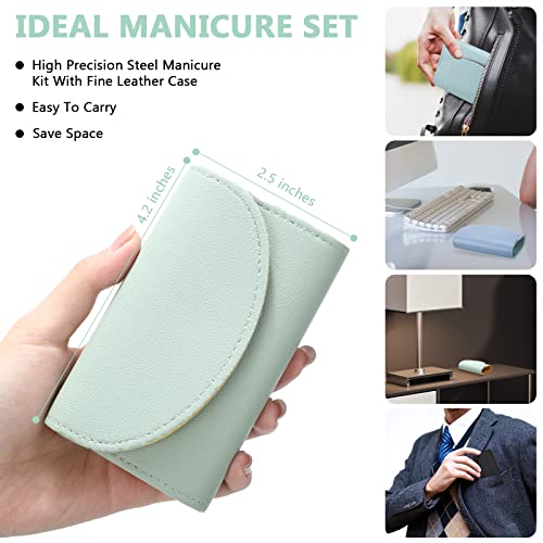 12 Set Manicure Set Bulk Mini Manicure Nail Clipper Kit 7 in 1 Stainless Steel Professional Nail Care Pedicure with Travel Portable Bag Grooming Kits for Women Men Home(Multi Color) - color: Multi Color