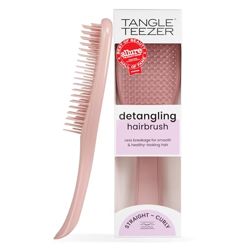 Tangle Teezer Ultimate Detangler Brush, Straight to Wavy, Summer Rose | Patented two-tier, regular-flex teeth reduce breakage & split ends on wet or dry hair; Shower-friendly hairbrush for all ages - color: Summer Rose