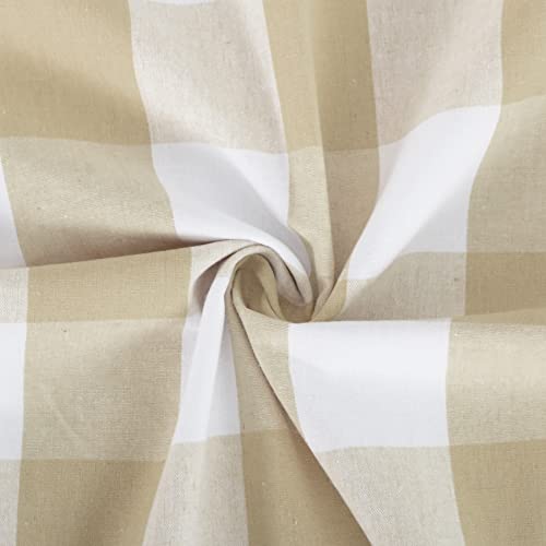 3 Pc Cotton Classic Country Farmhouse Kitchen Window Curtain -Beige & White Buffalo Check Tier & Valance Set, 54" x 18" / 27" x 24" - color: Plaids Beige&white, size: 27"W x 24"L (Pack of 3)