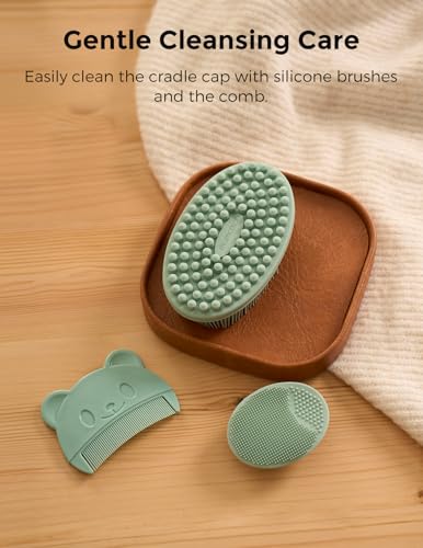 Momcozy Baby Kit, Baby Shower & Registry Essential Kit for Grooming & Cleansing Care, Includes Electric Nail File, Teether, Bath Brush, Cradle Cap Brush,Comb, Finger Toothbrush,Newborn Must-Have - size: Glow Baby Kit