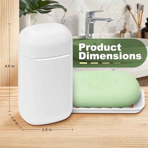 Travel Soap Case soap Holder,Leak Proof with Silicone Sealed lid,White | Keep Dry with Drainage Tray,Soap Dish for Travel, Gym, Bathroom, Outdoor, Camping, School - color: White