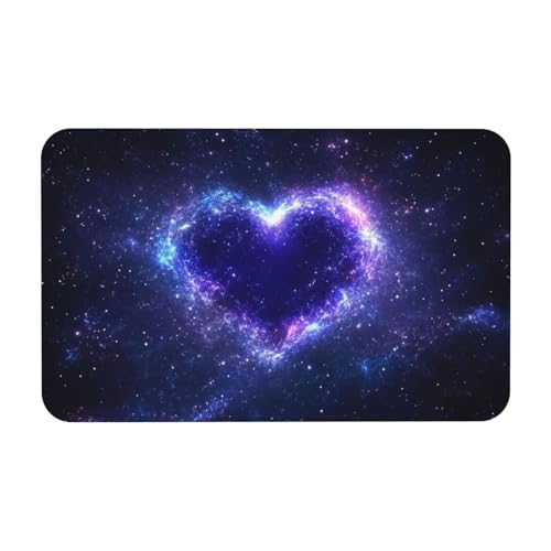 Starry Sky Heart Bath mats Quick Dry Absorbent Bath Rugs Rubber Non Slip Bath Mat for Bathroom Floor Tub Shower Sink 16"×24" - color: Starry Sky Heart, size: 16"x24"
