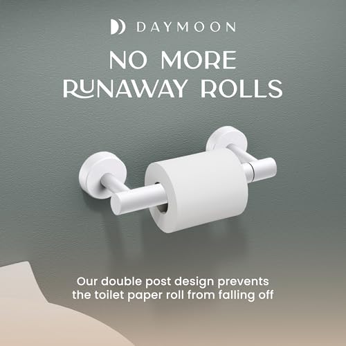 Day Moon™ - Toilet Paper Holder - Modern Roll Holder for Bathroom - 1 Pack - Wall Mount - Classic, White - color: White