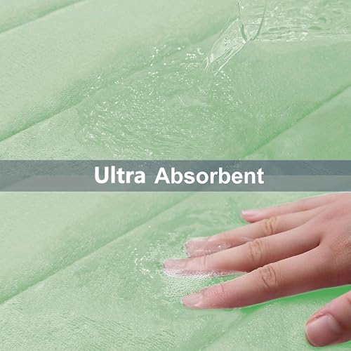 Buganda Memory Foam Bath Mat, 40" x 32", Ultra Soft Bathroom Rugs, Water Absorbent and Machine Washable Bath Rug Runner for Bathroom, Shower, and Tub, Sage Green - color: Sage Green, size: 40" X 32"