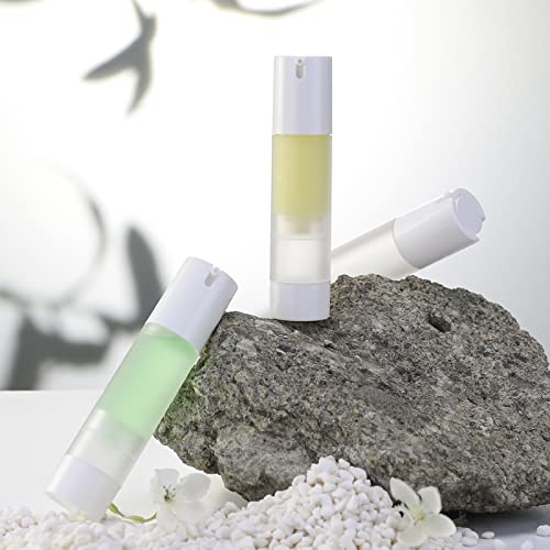 longway 1.7 Oz (50ML) Empty Refillable Airless Pump Bottle,Travel Foundation Containers,Airless Cosmetic Pump Bottle for Hand Sanitizer, Toner,Gel,Hair Oil, Lotion and Face Cream (Pack of 6, Frosted) - size: 50 ml