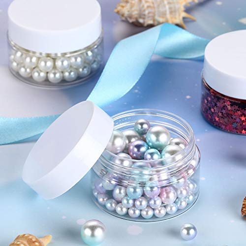 Patelai 4 Pieces Round Wide-mouth Leak Proof Plastic Container Jars with Lids for Travel Storage Makeup Beauty Products Face Creams Oils Salves Ointments DIY Making(1 Ounce,White) - color: White, size: 1 Ounce