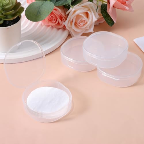 QfwdfcTrenz 4Pcs Plastic Cotton Square Holder Cosmetic Cotton Pads Holder Travel Portable Travel and Sealed for Makeup Remover Cottons Ball, White