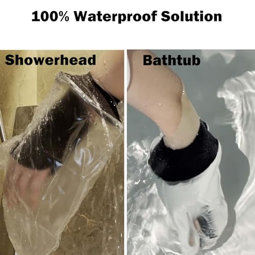 Cast Covers for Shower Arm, Waterproof Cast Cover Arm, Cast Cover for Swimming, Cast Protector for Shower Adult, Hand (Diameter - 6.3") - color: Hand, style: Soft Black