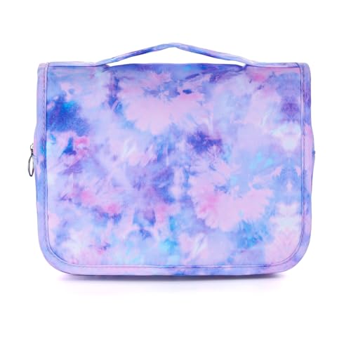 Kids Hanging Toiletry Bag for Girls, Travel Toiletry Bag for Little Young Girls Cosmetic Makeup Waterproof Wash Bag Toddler Traveling Toiletries, Tie Dye Purple - color: Tie Dye-Purple