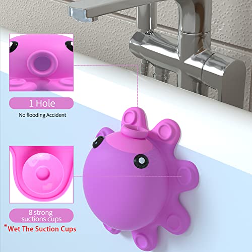 Bathtub Overflow Drain Cover - Tub Overflow Drain Cover, Soak Bath, Spa Accessories - Adds Inches of Water for Deeper Bath (Silicone, Hot Pink) - color: Hot Pink