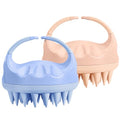 HEETA Silicone Bristles Scalp Scrubber & Massager for Hair Growth, Dandruff Removal & Relaxation - Shampoo Brush with Wet/Dry Hair (Pink & Blue) - color: Blue & Pink