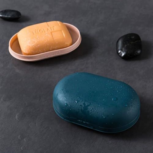 2-Pack Travel Soap Box - Leakproof Portable Soap Holder with Lid, Ideal for Camping, Gym, & Travel (Blue + Pink) - color: Dark Blue+pink