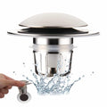 Brushed Nickel Bathroom Sink Stopper Replacement, Wellup Universal 2-in-1 Bathroom Sink Drain Stopper for 1 1/8"-1 1/2" Sink Drain Hole, Pop Up Sink Stopper Strainer with Hair Catcher - color: Brushed Nickel