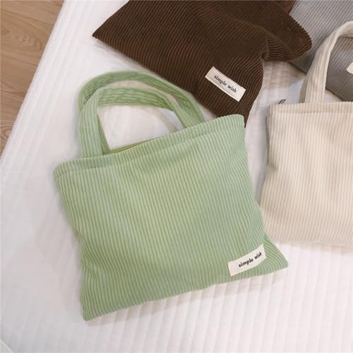 Wudygirl Makeup Bag Travel Cosmetic Bag for Women Small Makeup Pouch with Handle Zipper Cosmetic Pouch Handbag Aesthetic 8.3" x 6.7"(Light Green) - color: Light Green