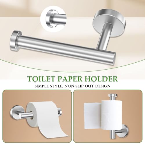 5-Piece Towel Bar Set Brushed Nickel Bathroom Hardware Set Include Towel Bar Towel Ring Paper Towel Holder Coat Hooks Stainless Steel Wall-Mounted 23.6 in - color: 5pcs Brushed Nickel
