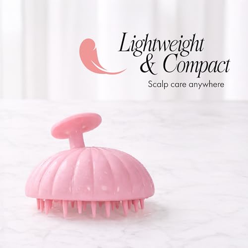 Scalp Massager, Exfoliating Silicone Handheld Head and Temple Scrubber Brush for Hair Stimulation