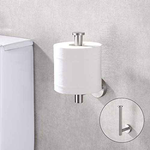 TASTOS Brushed Nickel Toilet Paper Holder SUS304 Stainless Steel, Modern Round Tissue Roll Holders Wall Mount, Toilet Paper Roll Dispenser Bathroom 5 inch TP Holder for Kitchen Washroom - color: Brushed Nickel