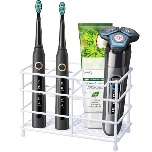Urbanstrive 304 Stainless Steel Bathroom Toothbrush Holder Toothpaste Holder Stand Bathroom Accessories Organizer (White, Large) - color: White, size: Large