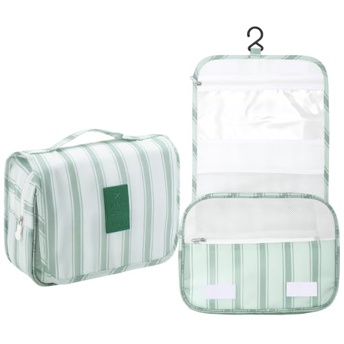 Pengxiaomei Toiletry Bag for Women, Waterproof Hanging Cosmetic Bag Portable Makeup Pouch Multifunction Handle Travel Toiletry Bag for Teen Girl Gifts (Sage Green) - color: Sage Green