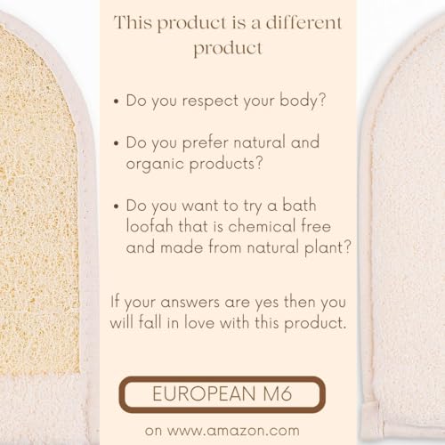 Loofah Body Scrubber - Natural Egyptian Exfoliating Mitt for Shower & Bath | Dual-Sided Organic Luffa Sponge Glove | Large Size Deep Body Cleansing for Women & Men (1 Count) - size: 1 Count (Pack of 1)