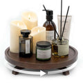 12" Solid Wood Lazy Susan Turntable Organizer for Cabinet, Pantry, Kitchen Countertop - Farmhouse Style with Raised Feet & Water-Resistant Coating, Rustic Bathroom Vanity Tray and Dining Table Decor - size: 12 Inch