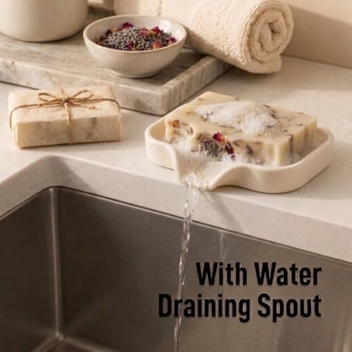 Zulay Kitchen Small Silicone Sponge Holder (4.9x3.3”) – Space-Saving Sink Organizer Tray for Sponge, Soap, Brush & More – Compact Non-Slip Dish for Kitchen & Bathroom (Ivory) - color: Ivory (Small), size: Small (4.9x3.3)