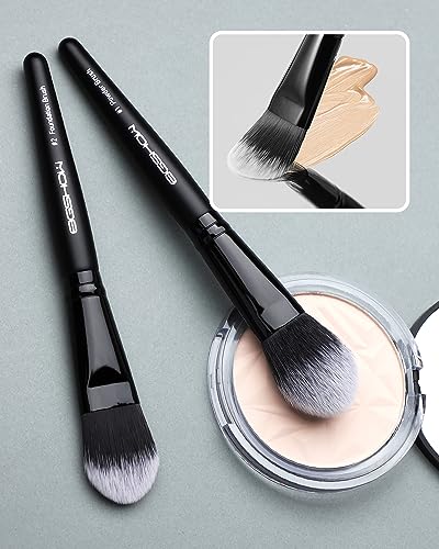 EIGSHOW 5Pcs Everyday Makeup Brush Set for Foundation Powder Eyeshadow Eyeliner, Vegan & Cruelty-Free, Travel Basic Make Up Brushes Kit for Women - Black - color: Black