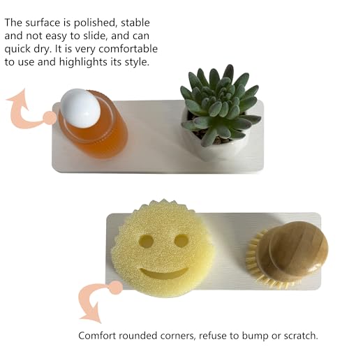 NiuYichee 2-PCS Diatomite Soap Tray, Quick-Drying Water Absorbent Stone, Bathroom Sink Soap Holder, White, 8.66 x 3.15 Inches