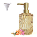 LaMarriti Clear Glass Soap Dispenser with Gold Rust Proof Pump, Refillable Thick Glass Kitchen Soap Dispenser, Lotion Dispenser Bathroom for Hands Soap, Dish Soap, Body Wash (Yellow Gold - color: Clear Gold
