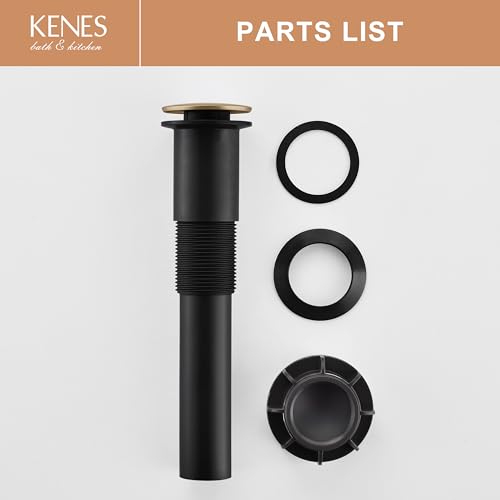 KENES Champagne Bronze Bathroom Sink Drain Without Overflow, Pop Up Bathroom Sink Drain Assembly Anti Clog Vessel Pop Up Sink Drain Stopper Lavatory Bathroom Vanity Sink Drain - color: Champagne Bronze, size: Big Pop up Cap (Without Overflow)