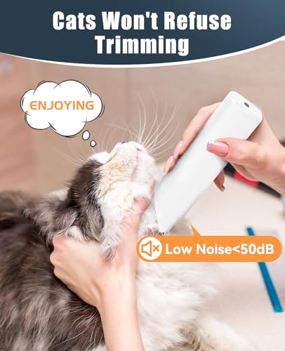 oneisall Pet Clippers for Cat Matted Hair, Quiet Pet Shaver for Cats | Waterproof Cordless Cat Clippers for Matted Long Hair with Storage Bag,Lightweight and Easy to Use for Cat, Pet, Small Dog - color: White, size: Standard
