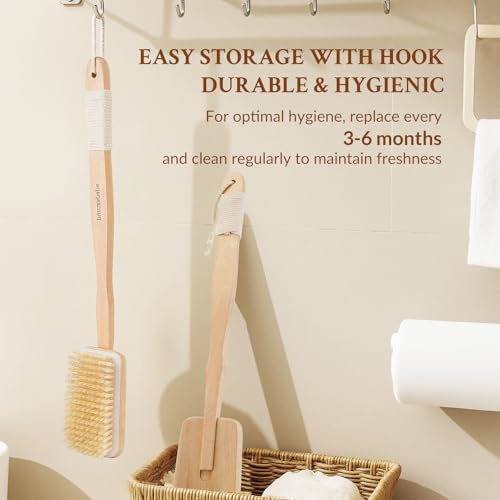 Body Brush, Detachable Long-Handle Bath Brush, Efficient Exfoliating Massage, Unisex Cleansing Brush, Square Brush Head, 2 Pack - size: Rectangular - Detachable