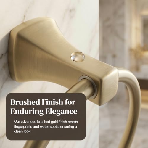 4 Piece Gold Bathroom Hardware Set - Brushed Gold Bathroom Accessories, 23.6 Inch Towel Bar | Towel Hook | Toilet Paper Holder | Hand Towel Holder (Dark Champagne Bronze) - color: Dark Champagne Bronze