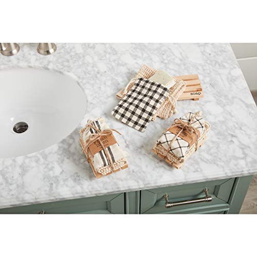 Mud Pie SOAP Dish and Cloth Set, Checkered - color: Checkered