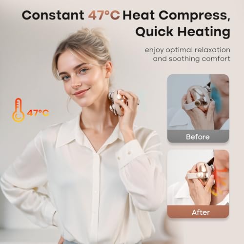 arboleaf Heated Scalp Massager Head Massager Scalp Stress Relax Hair Massager with Heat Cordless Kneading Massage Cat Massager, Gift for Mom Dad - color: Pink
