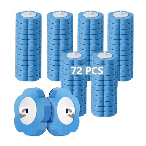 72 PCS Toilet Brush Refills,Toilet Cleaner Refill Pads Disposable Toilet Cleaning System Toilet Bowl Cleaners Scrubbing Pads for Bathtub Wash Basin(Only Refills，Only Fits for Ucaimao)-Blue - size: 72 refflls-Blue（Without Handle）