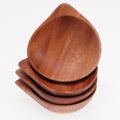 VieWood Mini Wooden Bowl Set of 4 (3.5 x 3.1 x 0.78 inch) for Condiments, Dip Sauce, Ketchup, Small Wood Bowl for Jam, little Prep, Olive (Scallop)