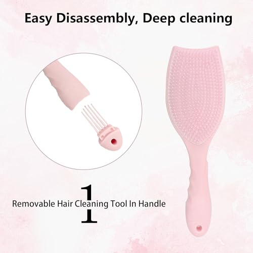 Hair Brush Set, Professional Styling Tools with Combs and Accessories, Pink, Gift Box Included (Pink Brush+Black Brush) - color: Pink Brush+Black Brush
