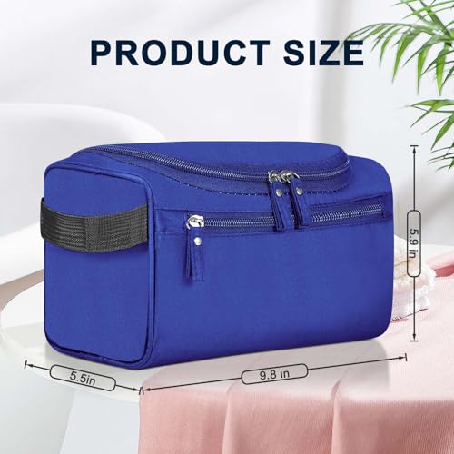 Hanging Toiletry Bag for Women and Men Traveling Makeup Large Capacity Cosmetics Portable Dopp Kit Storage Organizer Bag with Hanging Hook for Toiletries Brushes (Navy Blue) - color: Navy Blue