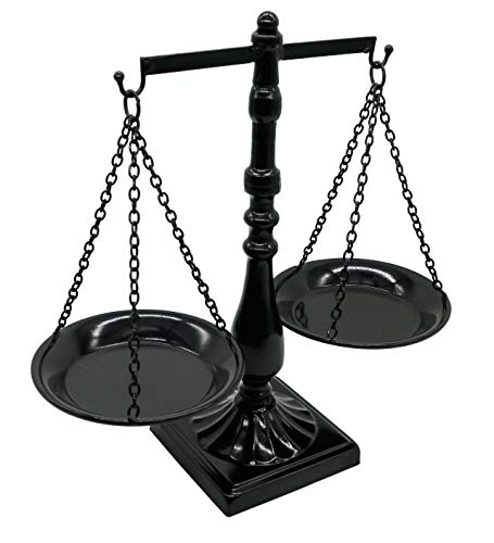 Owlgift Vintage Metal Libra Jewelry Towers Display Cosmetic Organizer Storage, Scale Centerpiece Stand, Antique Jewelry Storage, Farmhouse Candleholder Display – Black, 12“ W x 12“ H - color: Black